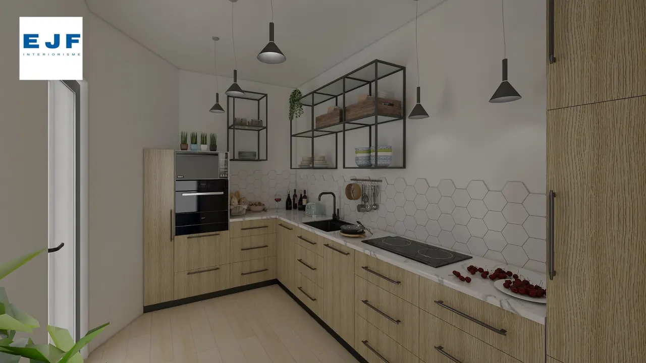 Visualització 3D d’una cuina projectada per EJF Studio